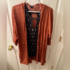 Torrid super soft knits blouse size 2 with matching size two orange cardigan